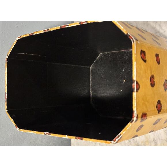 Vintage Don Andres Fair Acres Canton MA Jaguar Leopard Hand Painted Trash Can - Picture 4 of 9